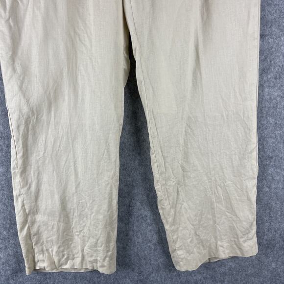 Inserch 100% Linen Pants Mens 38x30 Cream Pleated Front Trousers Coastal - Picture 3 of 13